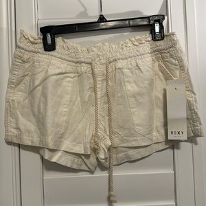 Roxy drawstring linen shorts size medium